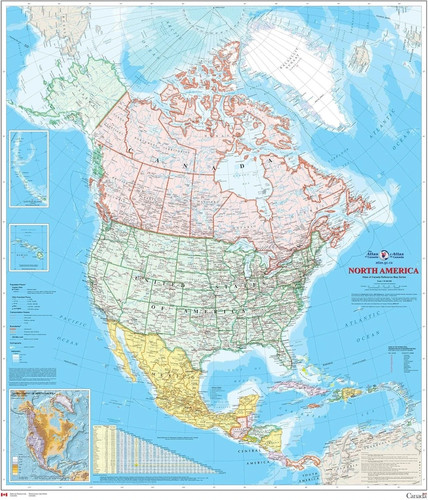 Mappa parete nord america - mappa,