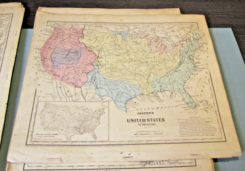 1860 colton fisica mappa - mappa, stati