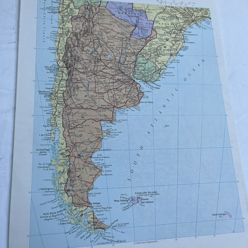 1981 mappa del sud america - 1981:,