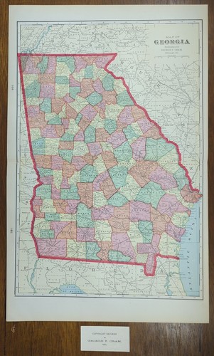 Mappa georgia 1903 vintage - mappa,