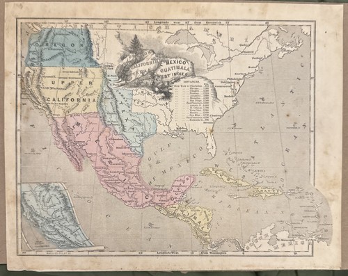Mappa colorata mano 1849 - a,