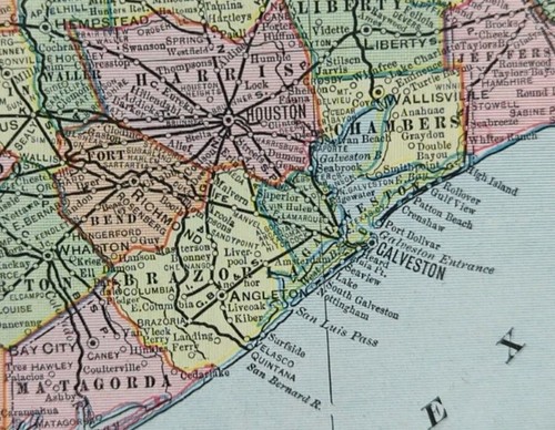 Mappa texas vintage 1903 - texas,