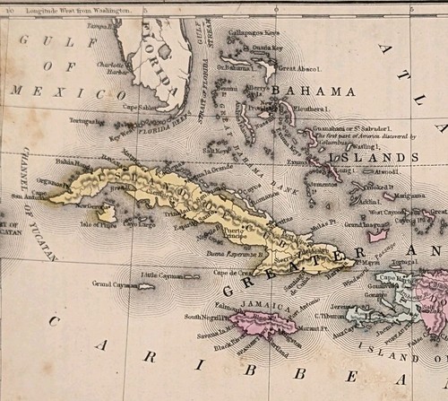 Mappa 1860 indie occidentali - 1860,