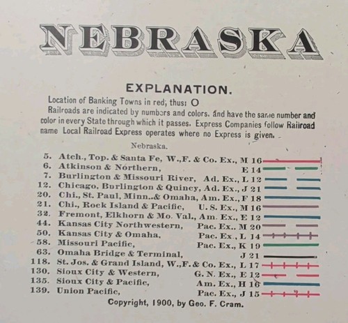 1900 nebraska mappa x18 - 1900, 26"x18"