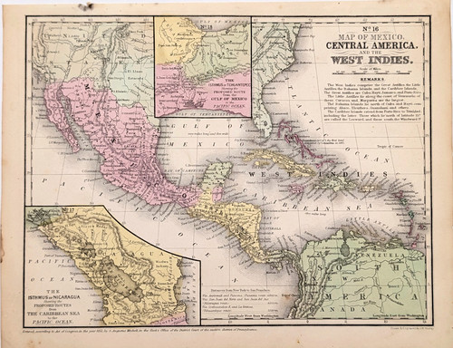 1853 mappa texas messico - texas,