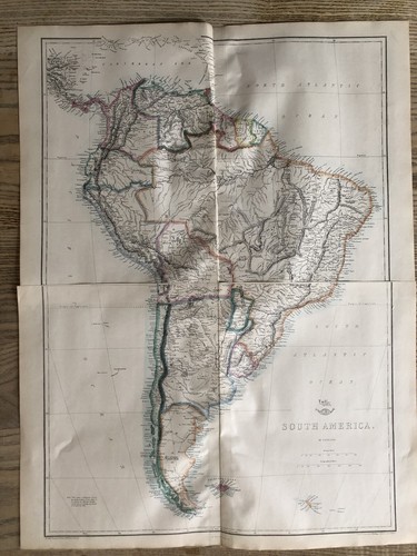 1861 sud america grande mappa - america,