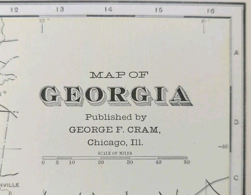 Mappa georgia 1901 vintage - mappa,