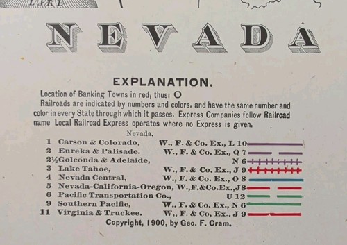 1900 nevada mappa x26 - mappa, 18"x26"