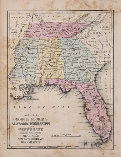 Mappa 1860 florida georgia - georgia, ~
