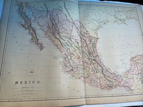 1881 mappa del messico - messico, b