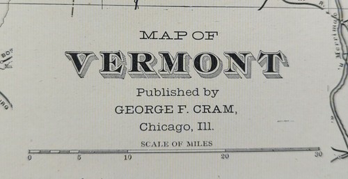 Mappa vintage 1903 vermont - mappa,
