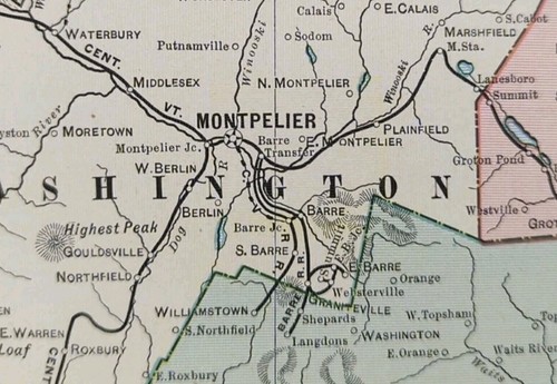 Mappa vintage 1901 - , vermont