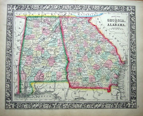 Mappa antica usa georgia - mappa,