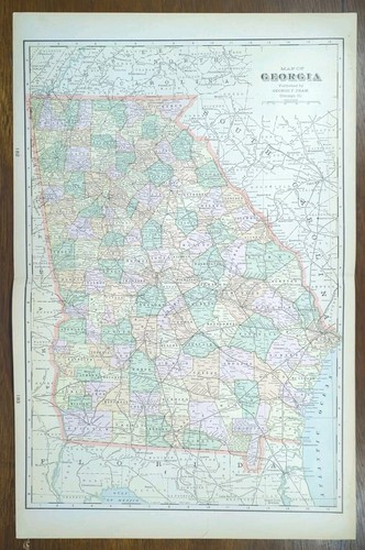 Mappa georgia 1901 - georgia, vintage