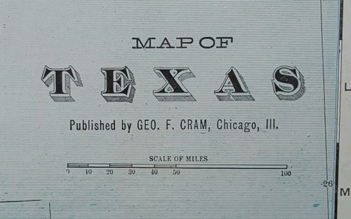Mappa texas vintage - vintage, 1903