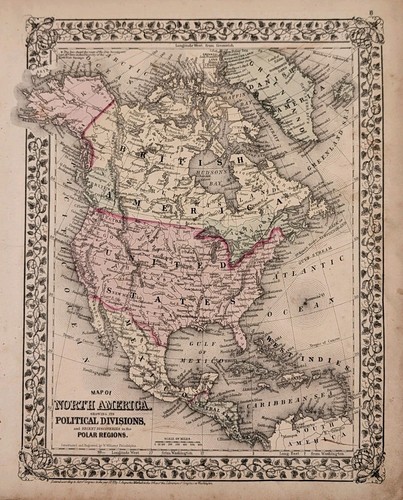 1873 nord america mappa stati - mappa,