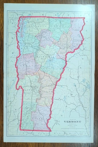 Mappa vintage 1905 - , vermont