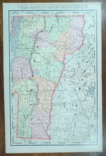 Mappa vintage 1900 - , vermont