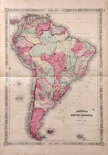 Old 1864 mappa sud america - old,