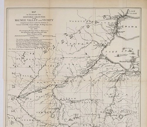 1888 mappa ohio campi - 1888, di