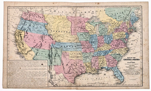Mappa 1857 stati uniti - 1857,