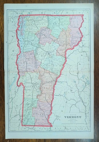 Mappa vintage 1906 vermont - mappa,