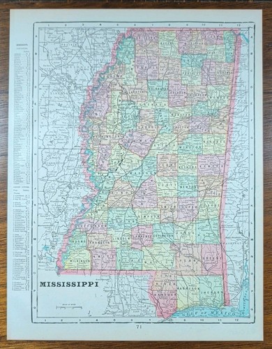 Mappa mississippi vintage 1902 - mappa,