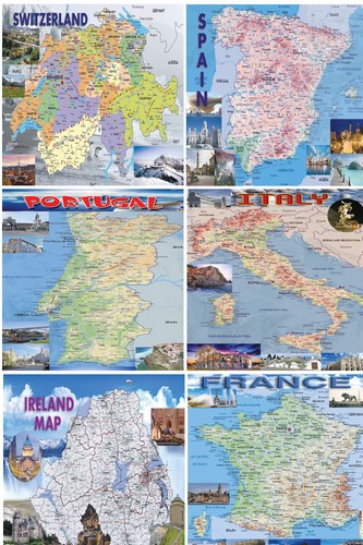 Poster mappa paese atlante - poster,