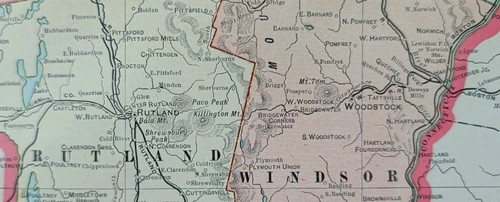 Mappa vintage 1908 vermont - mappa,
