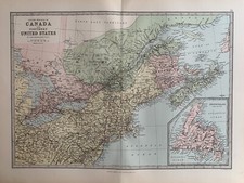 Mappa antica 1881 Canada