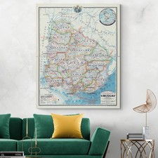 Mappa Uruguay 1920 - Stampa