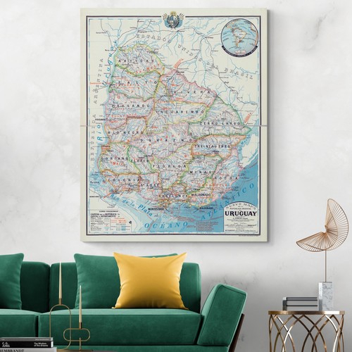Mappa uruguay 1920 stampa - uruguay,