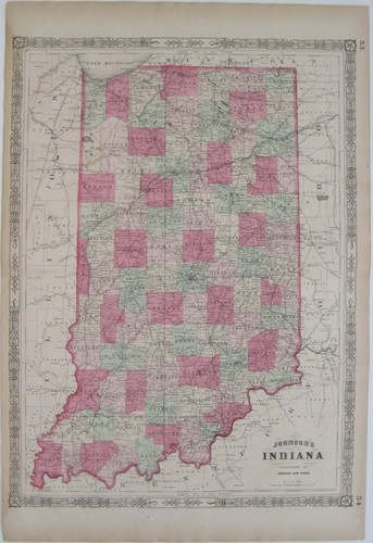 Antica mappa originale - , 1865